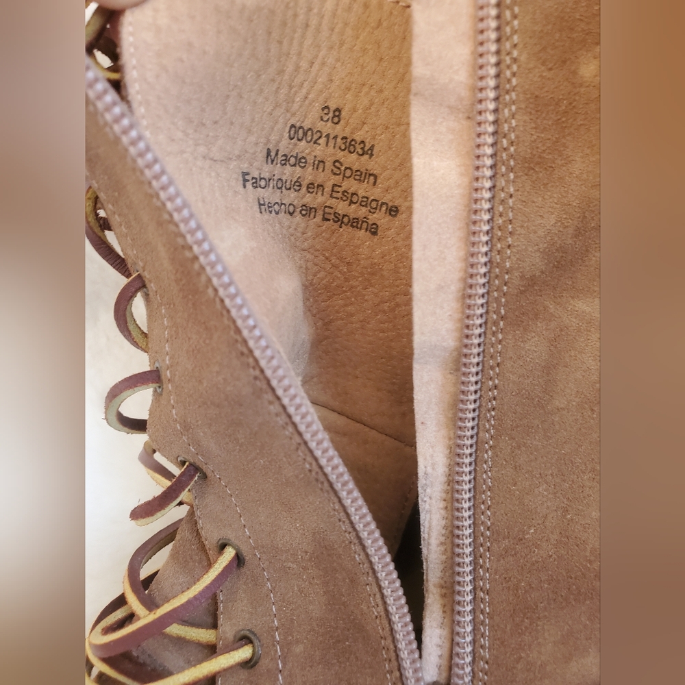 New Free People Dylan Lace-Up Suede Boots Size 38 - Picture 9 of 12